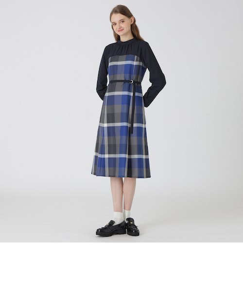 ブルーレーベルクレストブリッジ チェックエアリーツイルジャンパー