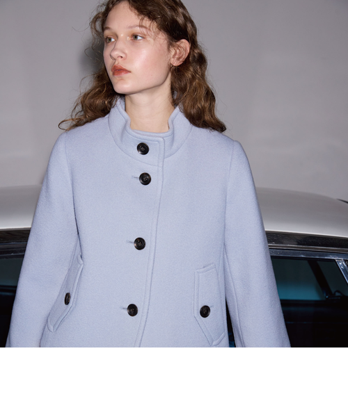 ファインウールダブルビーバーショートコート｜ブルーレーベルブラック