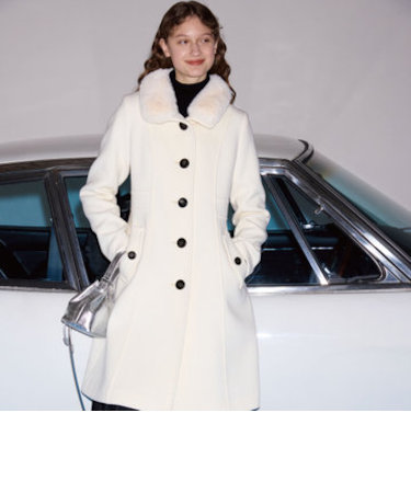 ファインウールダブルビーバースタンドカラーコート