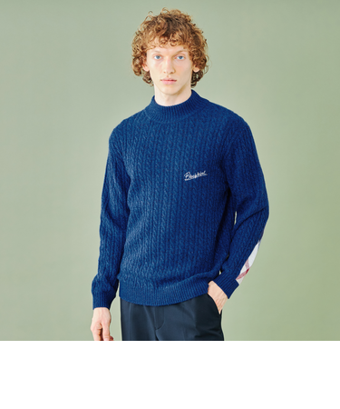 【WEB・一部店舗限定】ハーフモックケーブルニット