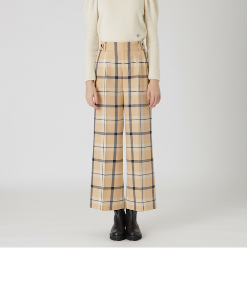 【店舗限定】クレストブリッジチェックサキソニードビーオーバーペンワイドパンツ