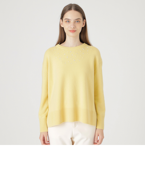 ブルーレーベルクレストブリッジ ファインラムズウールビジューニット スーパーファインラムズウールビジューニットプルオーバー（ニット