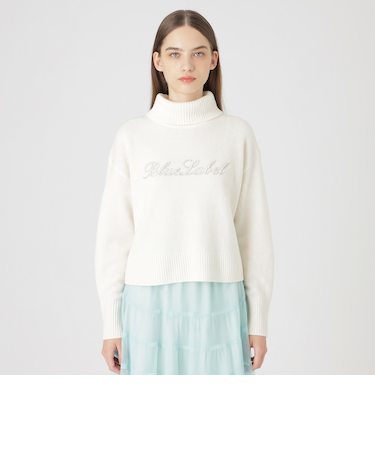 スーパーファインラムズウールロゴ刺しゅうニットプルオーバー