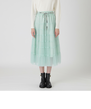 ソフトチュールティアードスカート