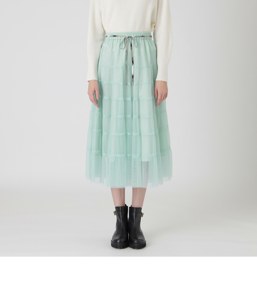 ソフトチュールティアードスカート