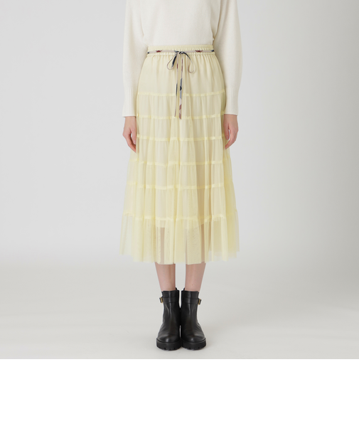 ソフトチュールティアードスカート