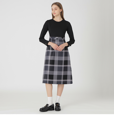 クレストブリッジチェッククロッシングビエラドッキングドレス