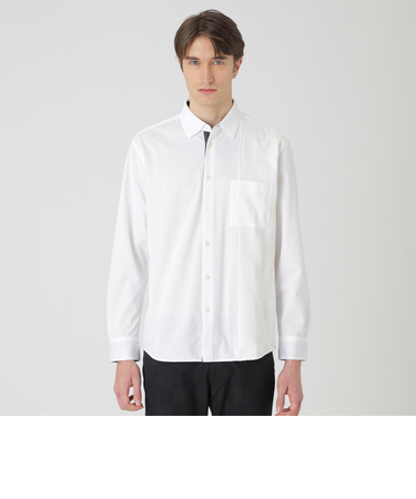 シャドーチェックニットドッキングシャツ