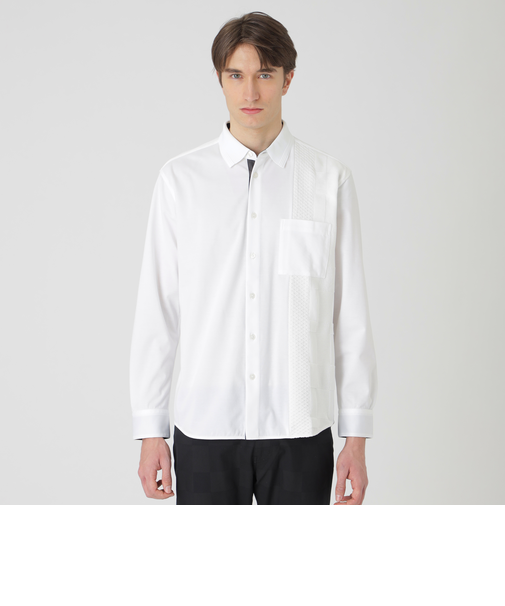 シャドーチェックニットドッキングシャツ