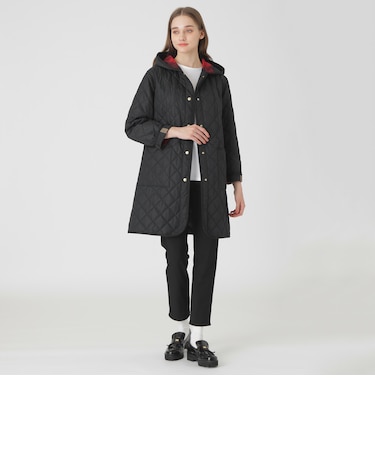 一部店舗限定】クレストブリッジチェックキルティングロングコート 