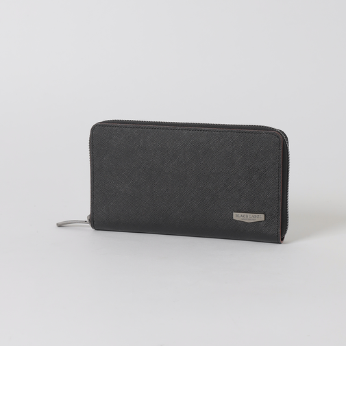 エンボスレザークレストブリッジチェックラウンドジップウォレット