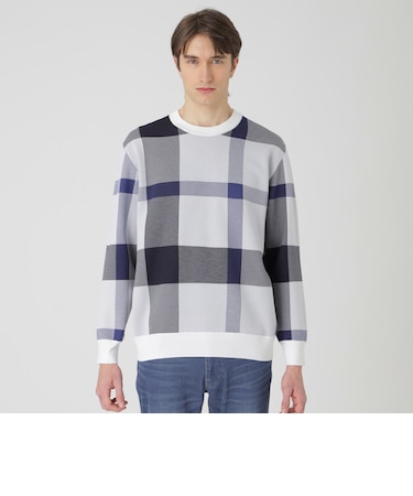 テクニカルクレストブリッジチェックニット