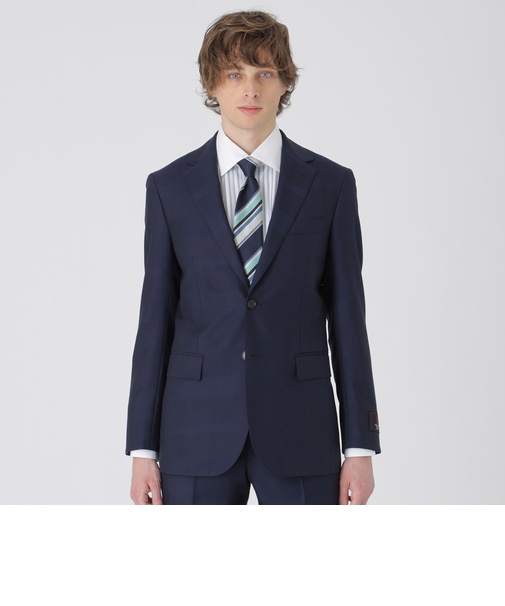 MIYUKI モヘヤブルーシャドークレストブリッジチェックスーツ