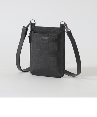 エンボスチェックスマートフォンショルダーケース