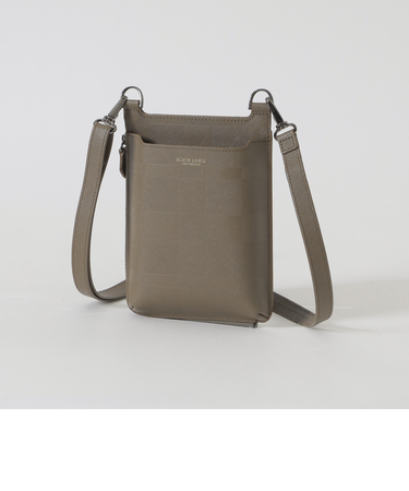 エンボスチェックスマートフォンショルダーケース