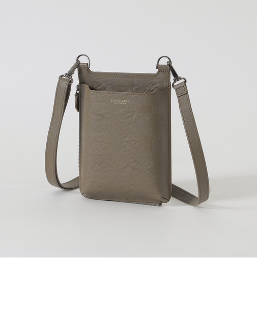 エンボスチェックスマートフォンショルダーケース