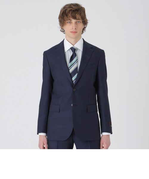 MIYUKI モヘヤブルーシャドークレストブリッジチェックスーツ｜ブルー