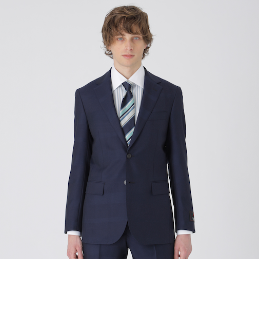 MIYUKI モヘヤブルーシャドークレストブリッジチェックスーツ