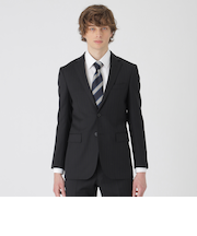 トーナルブルーシャドーブラックストライプスーツ