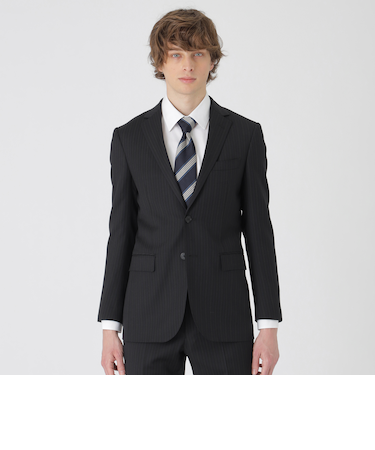 トーナルブルーシャドーブラックストライプスーツ