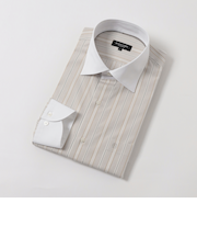 クレリックストライプセミワイドカラーシャツ
