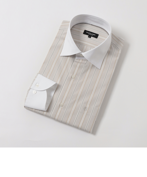 クレリックストライプセミワイドカラーシャツ