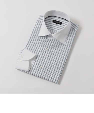 クレリックストライプセミワイドカラーシャツ