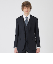 MIYUKI TOPネイビーシャドーグレンチェックスリーピーススーツ