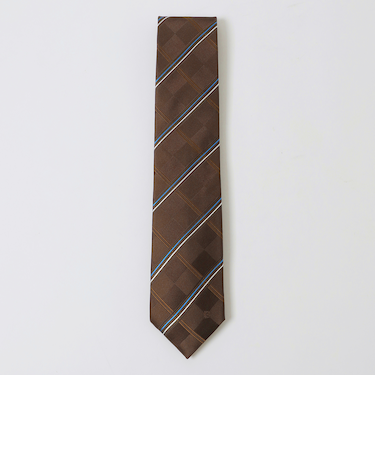 サテンブロックコンビチェックタイ