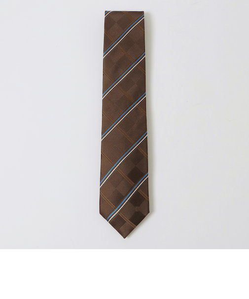 サテンブロックコンビチェックタイ