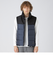 【一部店舗限定】ファブリックコンビダウンベスト