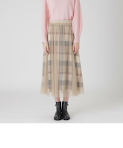 【一部店舗限定】クレストブリッジチェック5WAYチュールスカート