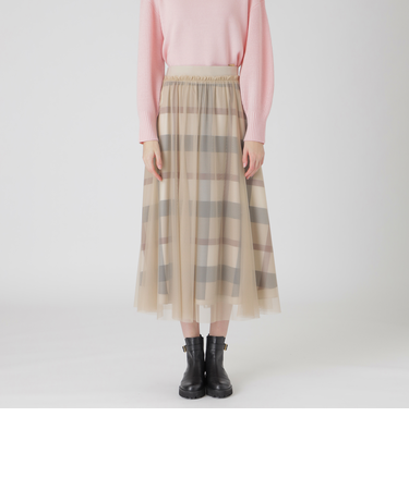 【一部店舗限定】クレストブリッジチェック5WAYチュールスカート