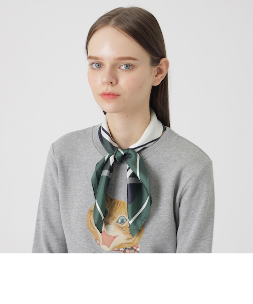 キャットプリントスカーフ