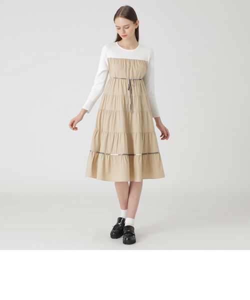 ニットドッキングティアードドレス｜ブルーレーベルブラックレーベル