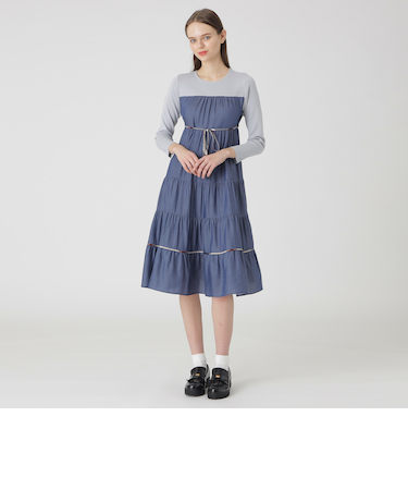 ニットドッキングティアードドレス