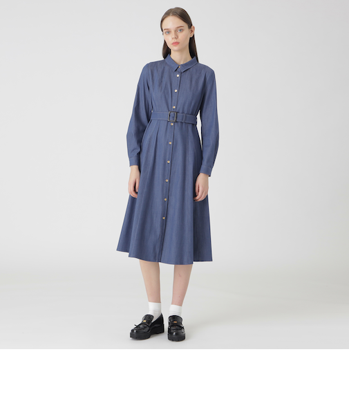 スラブシャンブレーデニムドレス