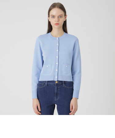 コットンポリエステルスムースニットカーディガン