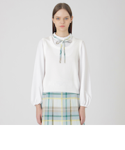 ニットベストレイヤードブラウス