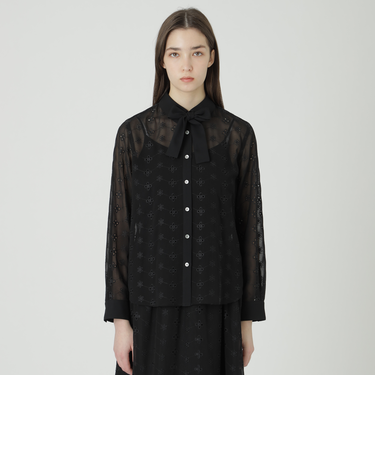 エンブロイダリーシフォンブラウス