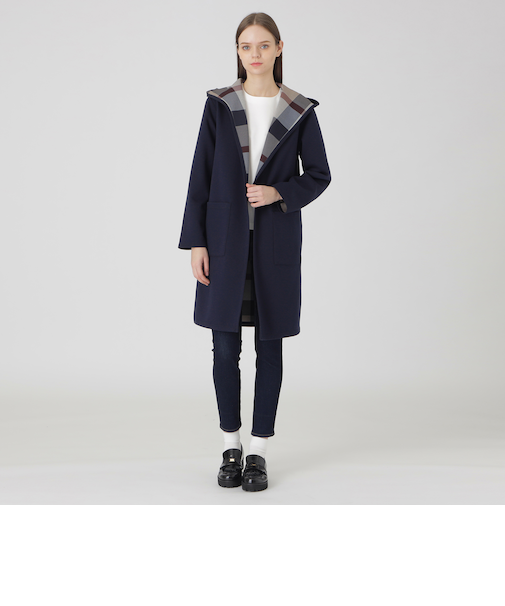 クレストブリッジチェックリバーシブルダンボールコーディガン