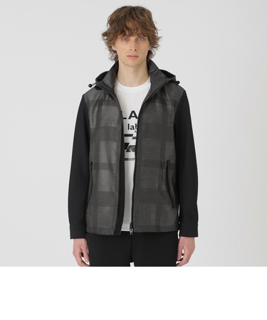 【BLACK lab.】シャドーチェックハイブリッドパーカー