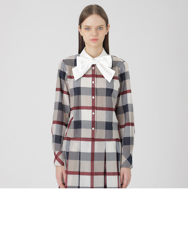 クレストブリッジチェックシャドードビーブラウス