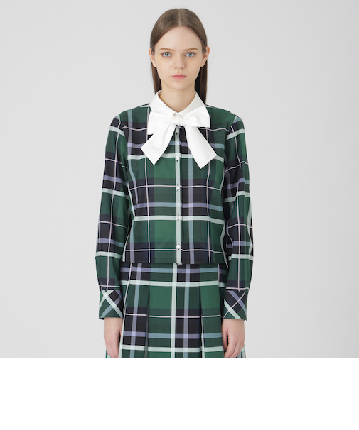 クレストブリッジチェックシャドードビーブラウス