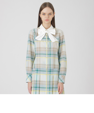 クレストブリッジチェックシャドードビーブラウス