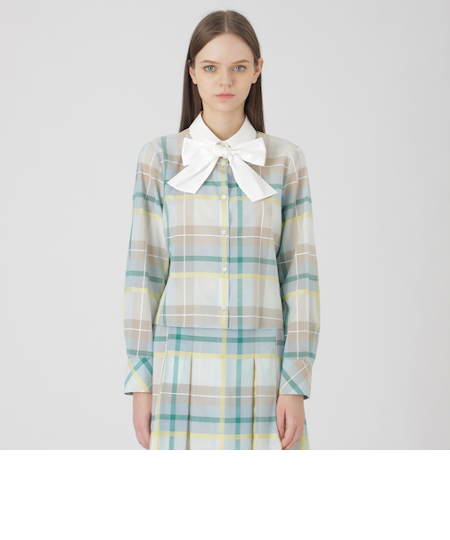 クレストブリッジチェックシャドードビーブラウス