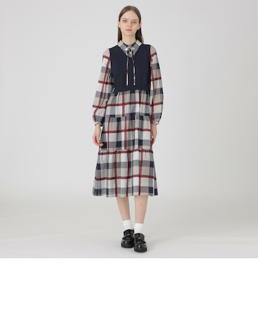 クレストブリッジチェックシャドードビードッキングドレス