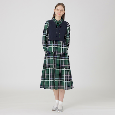 クレストブリッジチェックシャドードビードッキングドレス