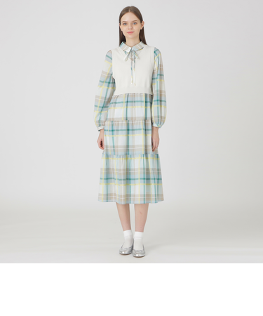 クレストブリッジチェックシャドードビードッキングドレス