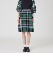 クレストブリッジチェックシャドードビープリーツスカート